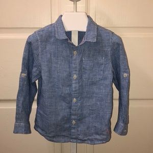 Zara Baby Linen Button Down Shirt - size 2-3T